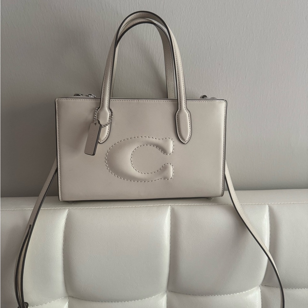 Coach Ivory Leather Nina tote